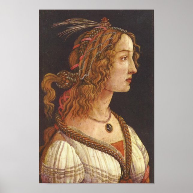 Affiche Portrait de la jeune Simonetta Vespucci (Devant)