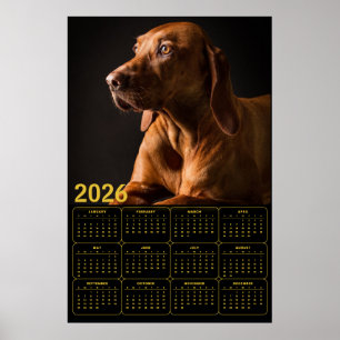 Affiche Portrait de Labrador Retriever avec calendrier 202