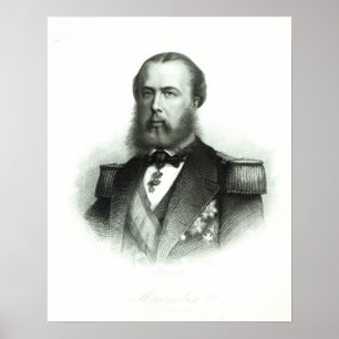 Affiche Portrait de l'empereur Maximilien du Mexique, 1864