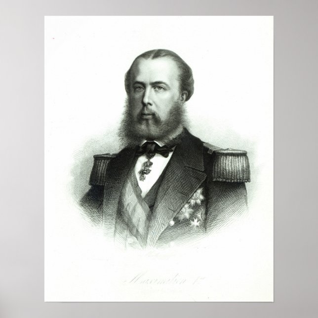 Affiche Portrait de l'empereur Maximilien du Mexique, 1864 (Devant)