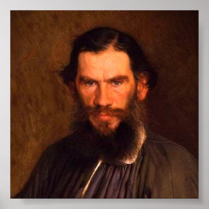 Affiche Portrait de Leo Tolstoï (par Ivan Kramskoi, 1873)