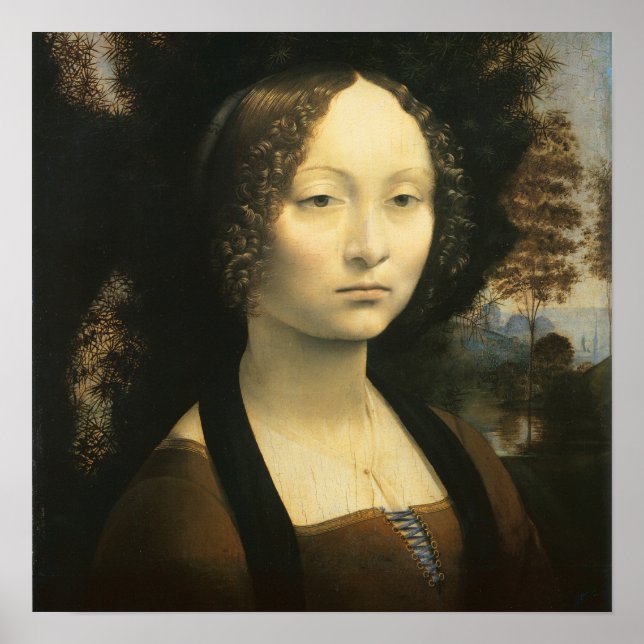 Affiche Portrait de Léonard de Vinci de Ginevra Benci (Devant)
