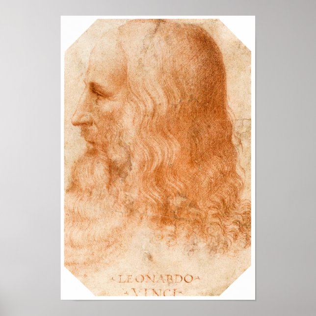 Affiche Portrait de Léonard de Vinci par Francesco Melzi (Devant)
