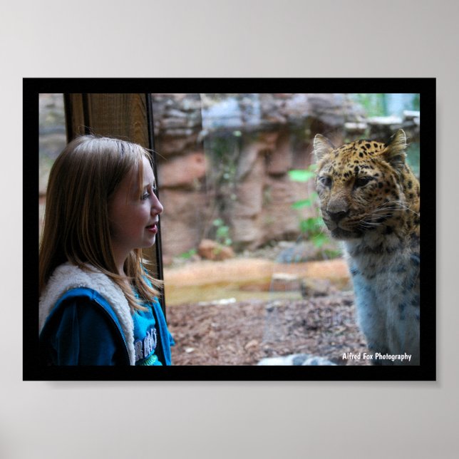 Affiche Portrait de léopard et d'enfant (Devant)