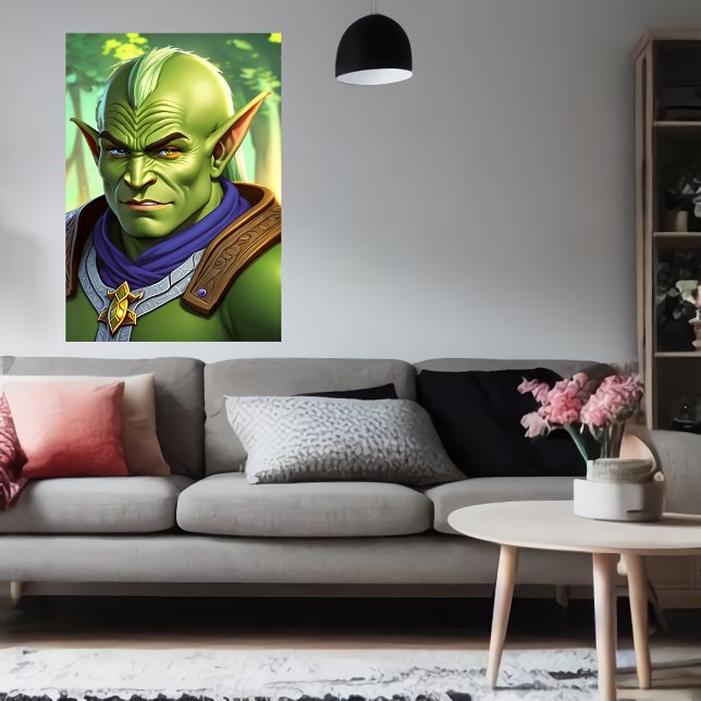 Affiche Portrait de l'homme orc elf hybride | Art AI (Créateur téléchargé)