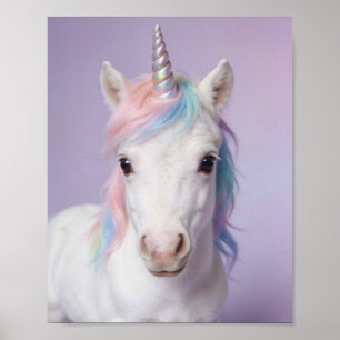 Affiche Portrait de licorne arc-en-ciel bébé – Magasin de