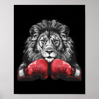 Portrait de lion de boxe motif faune amateur de ki