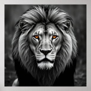Affiche Portrait de Lion majestueux - Force dans l'art du 