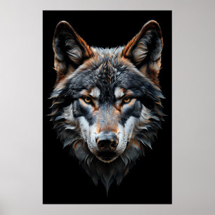 Affiche Portrait de loup majestueux - Art animal hyperréel