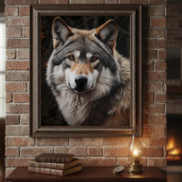 Portrait de loup réaliste en peinture Cabine de fa