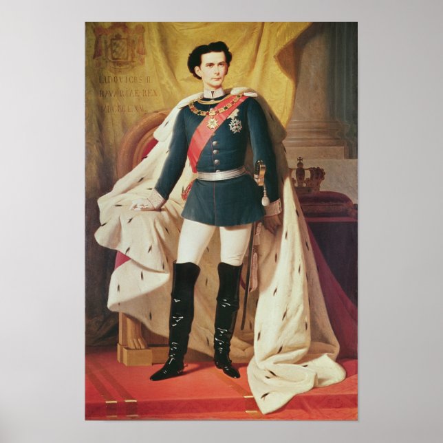Affiche Portrait de Ludwig II de Bavière en uniforme (Devant)