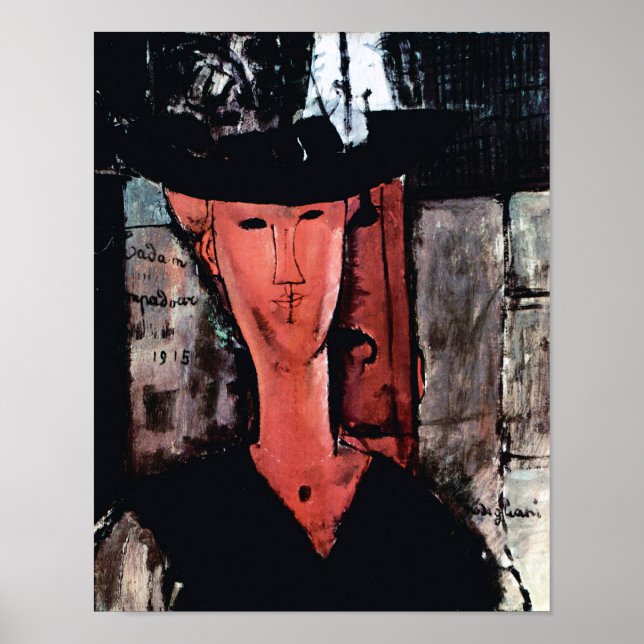 Affiche Portrait de Madame Pompadour, Modigliani (Devant)