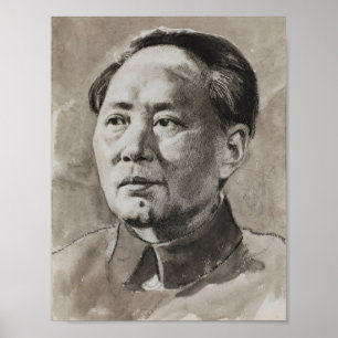 Affiche Portrait de Mao Zedong par Xu Beihong