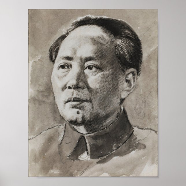Affiche Portrait de Mao Zedong par Xu Beihong (Devant)
