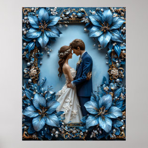 Affiche Portrait de mariage romantique