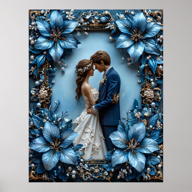 Affiche Portrait de mariage romantique (Devant)