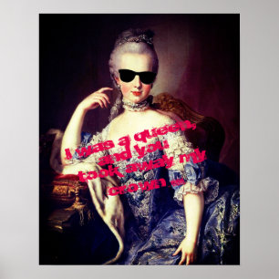 Affiche Portrait de Marie Antoinette avec lunettes de sole