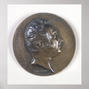 Affiche Portrait de médaillon de Gioacchino Rossini 1829
