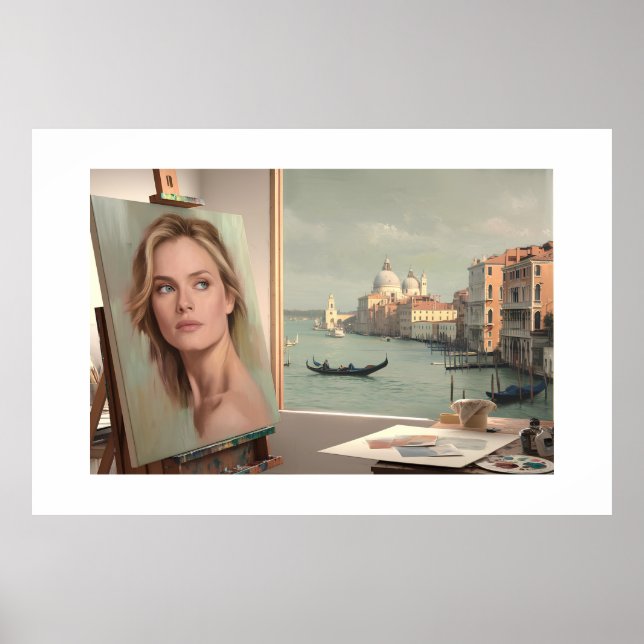 Affiche Portrait de Michelle Pfeiffer en cours - Pastel (Devant)