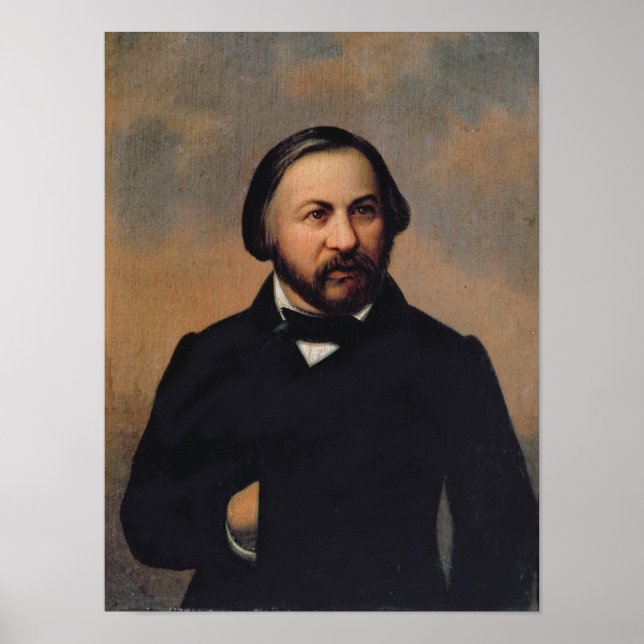 Affiche Portrait de Mikhail Ivanovich Glinka, 1850 (Devant)