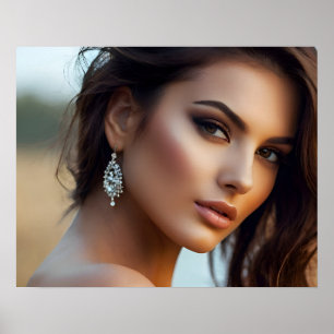 Affiche Portrait de mode de l'art féminin