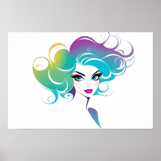 Affiche Portrait de mode de l'art féminin (Devant)