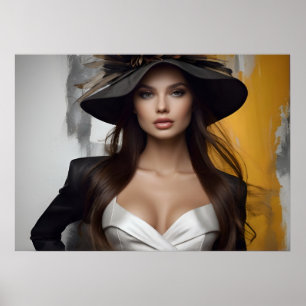 Affiche Portrait de mode de l'art féminin
