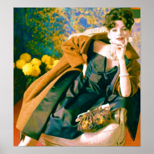 Affiche Portrait de mode des années 1950