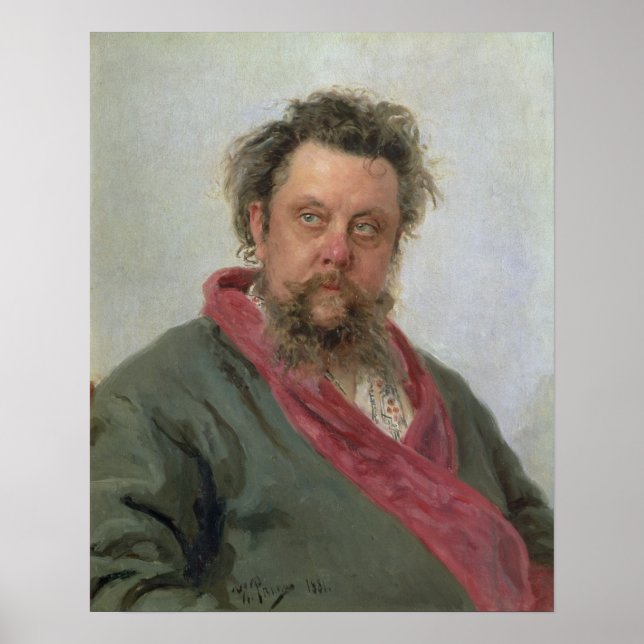 Affiche Portrait de Modeste Petrovich Moussorgsky 1881 (Devant)