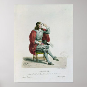 Affiche Portrait de Moliere dans le rôle d'Arnolfe