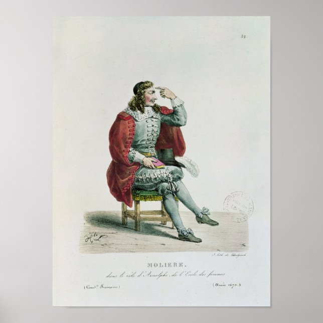 Affiche Portrait de Molière dans le rôle d'Arnolfe (Devant)