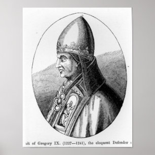 Affiche Portrait de pape Gregory IX