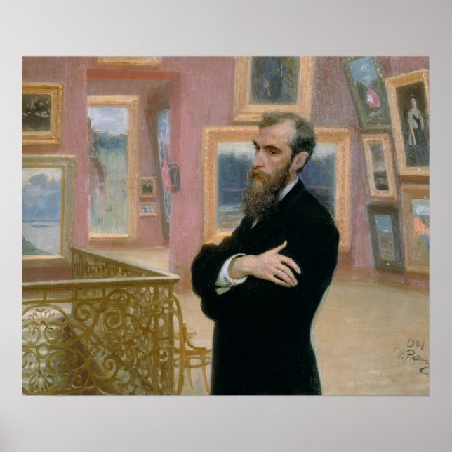Affiche Portrait de Pavel Tretyakov dans la galerie (Devant)