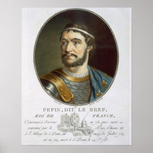 Affiche Portrait de Pepin, appelé "Le Bref", roi de franc