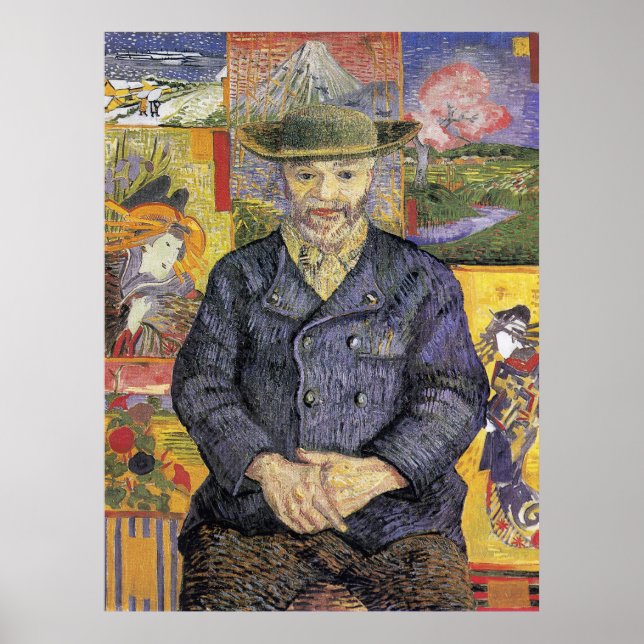 Affiche Portrait de Père Tanguy par Van Gogh Post-Impressi (Devant)