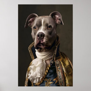 Affiche Portrait de Pitbull de la Renaissance, Art de chie