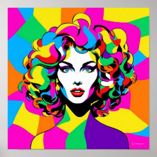 Affiche Portrait de Pop Art Vibrant