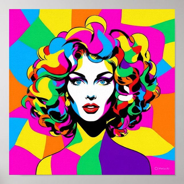 Affiche Portrait de Pop Art Vibrant (Devant)