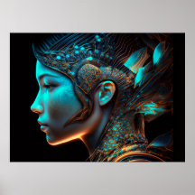 Portrait de profil japonais Electro Cyberpunk