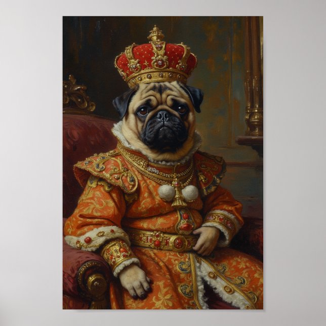 Affiche Portrait de Pug Royal (Devant)