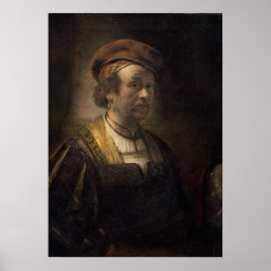 Affiche Portrait de Rembrandt, 1650 (huile sur toile)