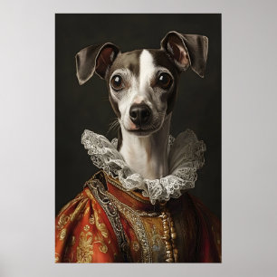 Affiche Portrait de Renaissance de Lévrier Italien, Chien