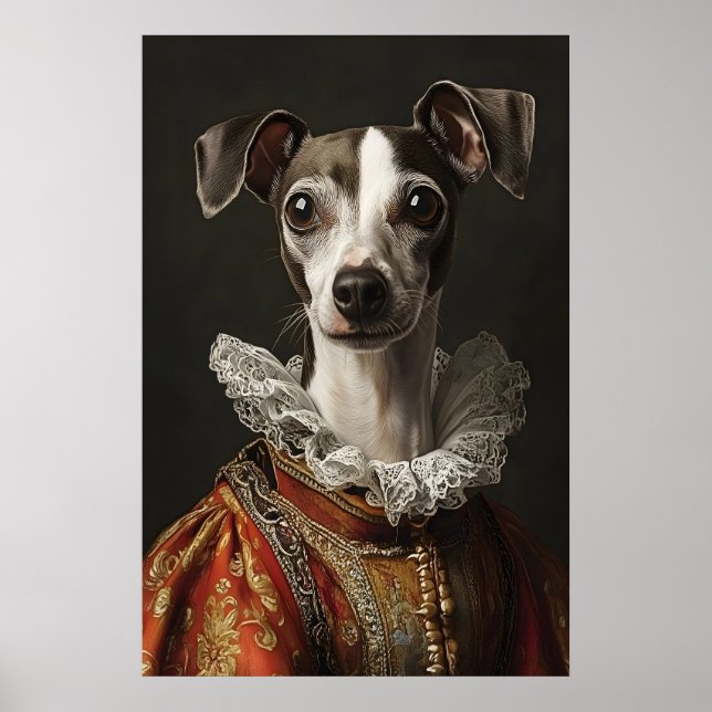 Affiche Portrait de Renaissance de Lévrier Italien, Chien  (Devant)
