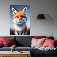 Portrait de renard rouge cool et adorable | Art AI