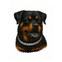 Portrait de Rottweiler en mosaïque de pierres préc