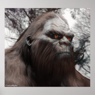AFFICHE PORTRAIT DE SASQUATCH BIGFOOT