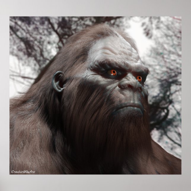 AFFICHE PORTRAIT DE SASQUATCH BIGFOOT (Devant)