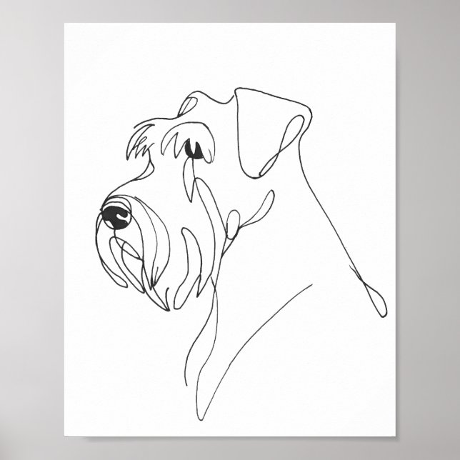 Affiche Portrait de Schnauzer peinte à la main (Devant)