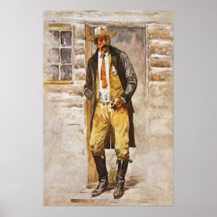 Affiche Portrait de shérif par Seltzer, cow-boy de l'Ouest