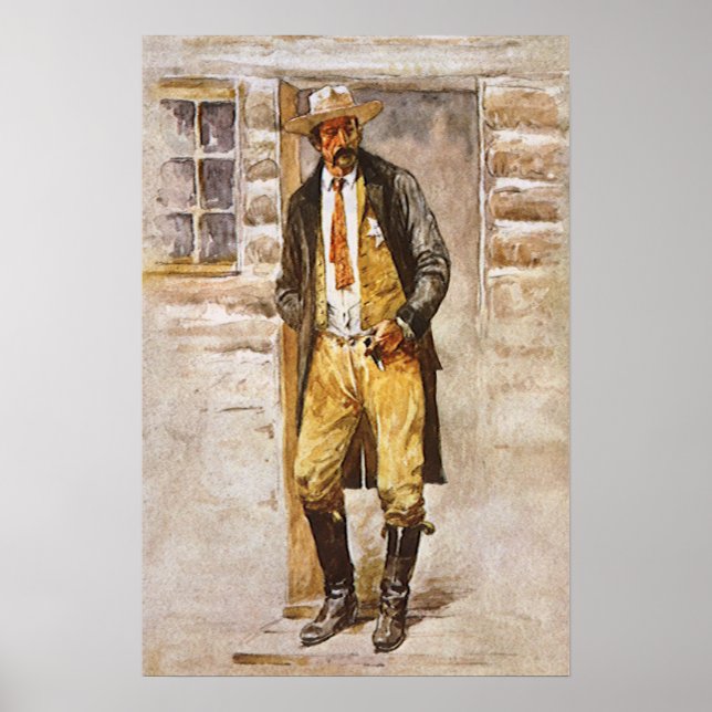 Affiche Portrait de shérif par Seltzer, cow-boy de l'Ouest (Devant)